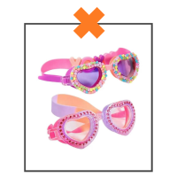 Duikbril hart glitter roze